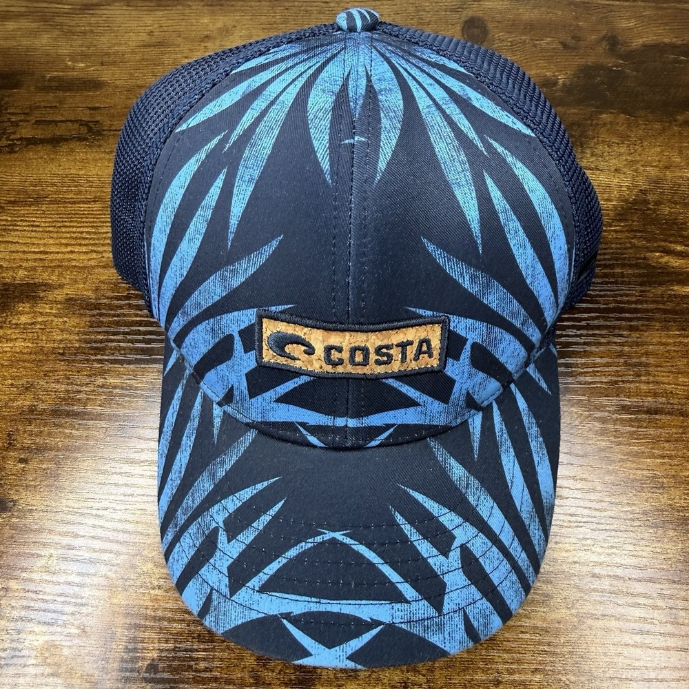 Costa Del Mar Blue Tropical Trucker Hat Snapback Mesh Fishing Cap Adult